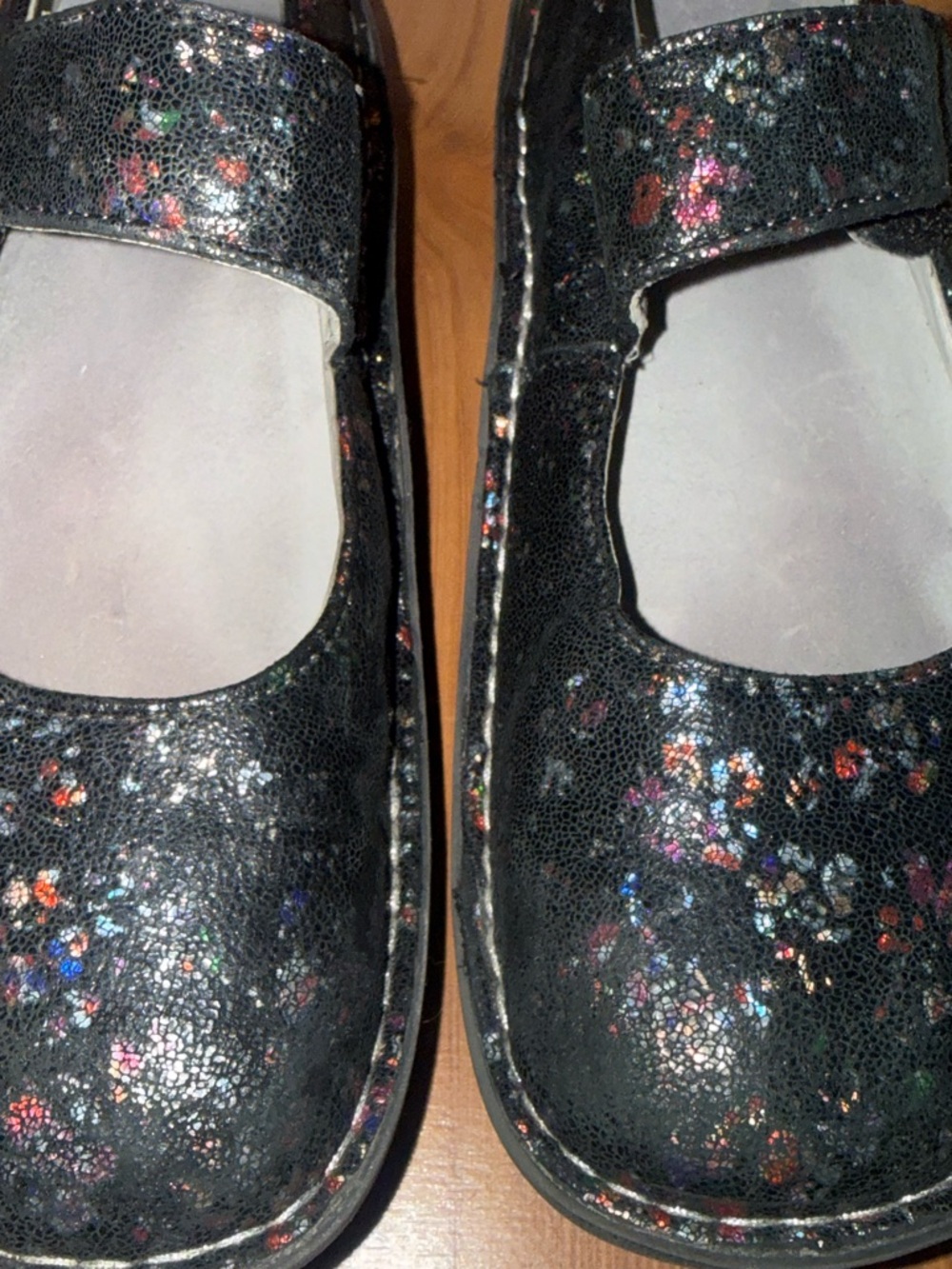 Alegria Black Multicolor Sparkle Mary Jane Flats - Picture 3 of 13
